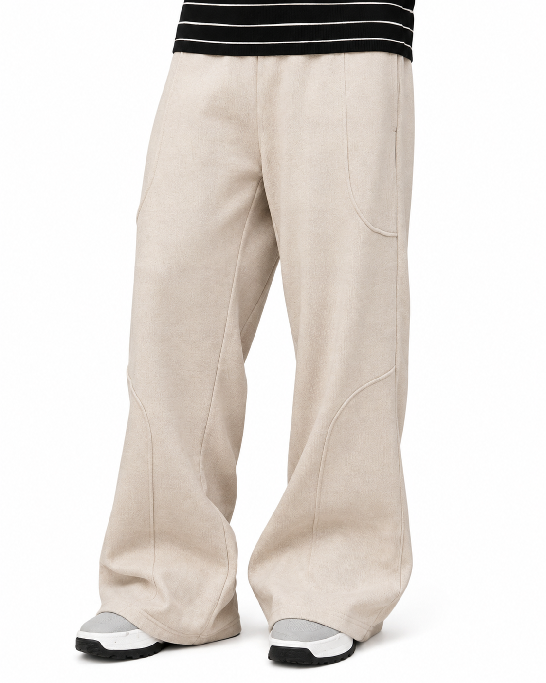 ZEDEK FLARE BAGGY JOGGER IN CREAM