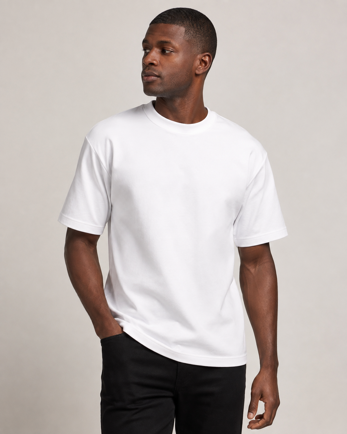 10D PLAIN TEE IN WHITE