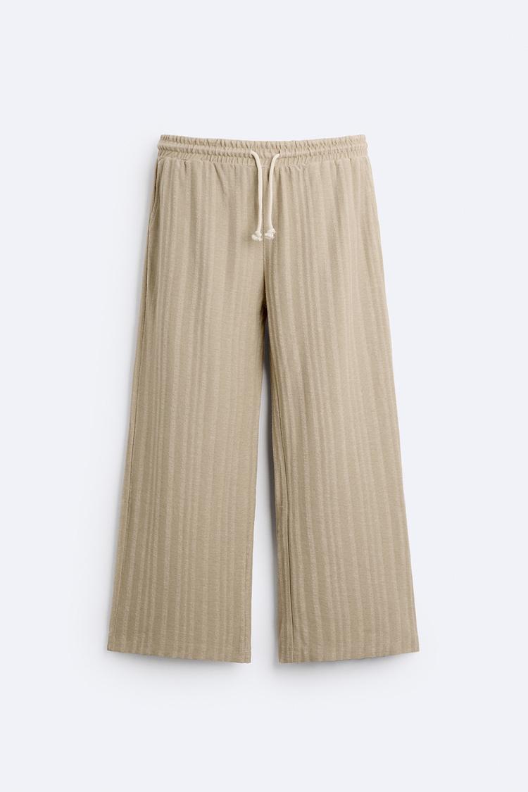 ZARA STRIPED JACQUARD TROUSERS