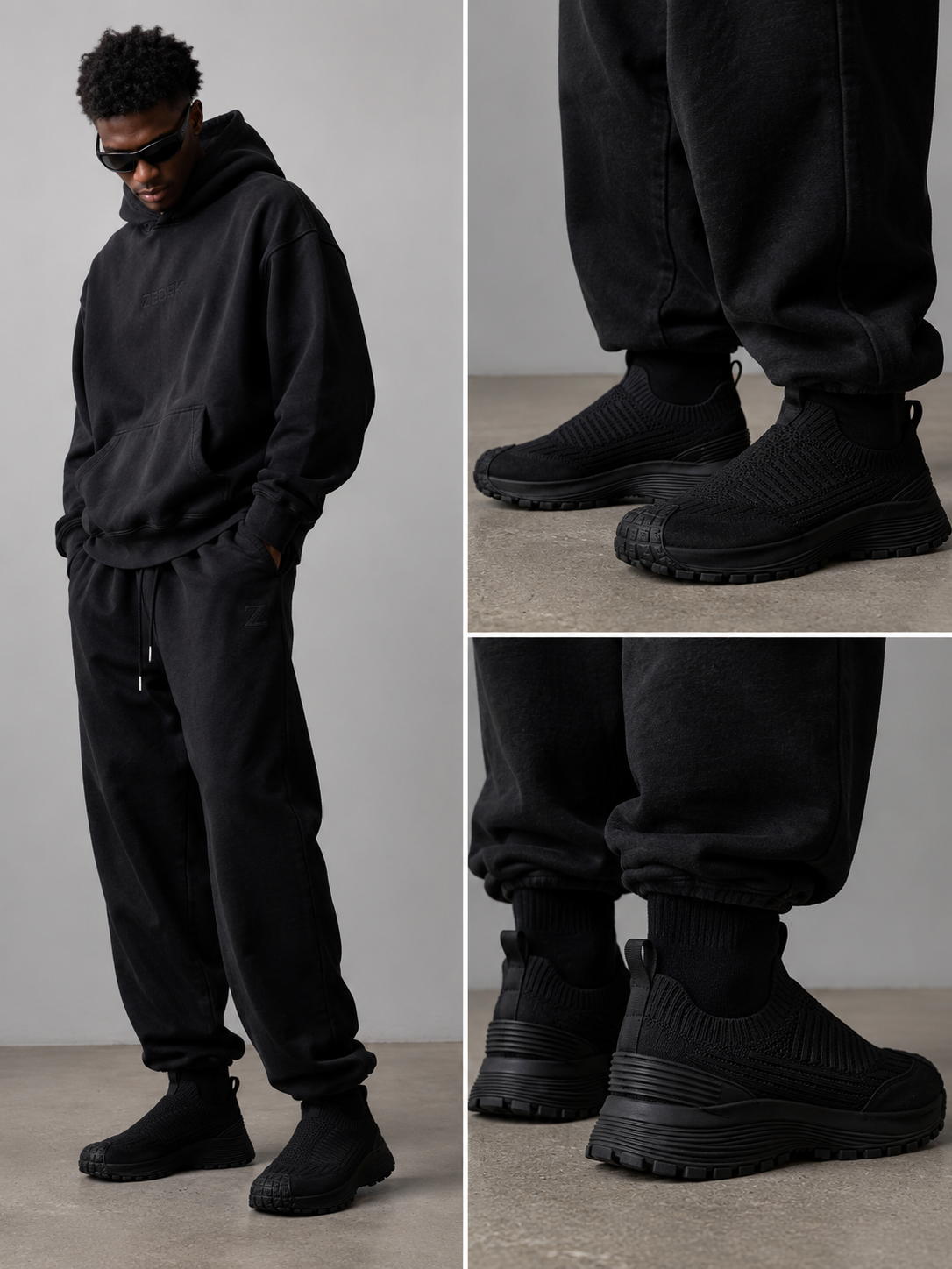 Fashion casual trainers in black