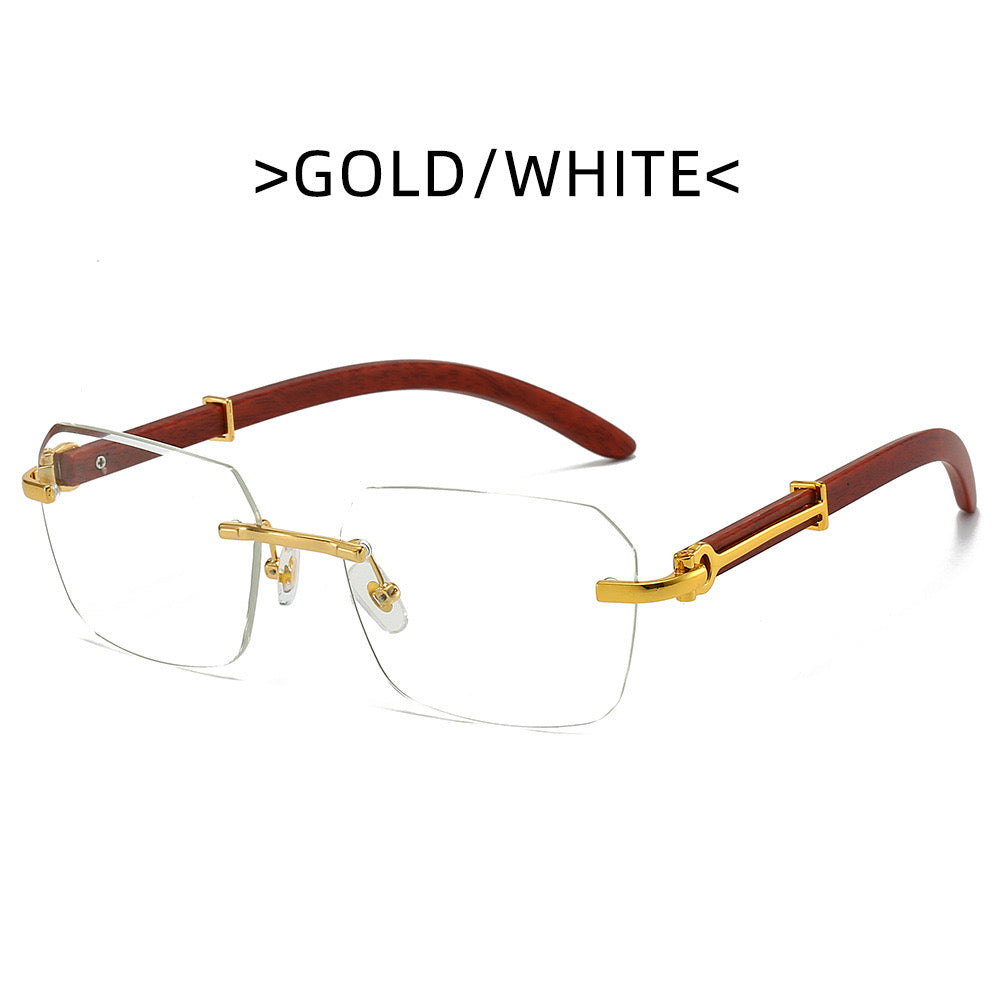 Rimless Clear Lens in Gold frame