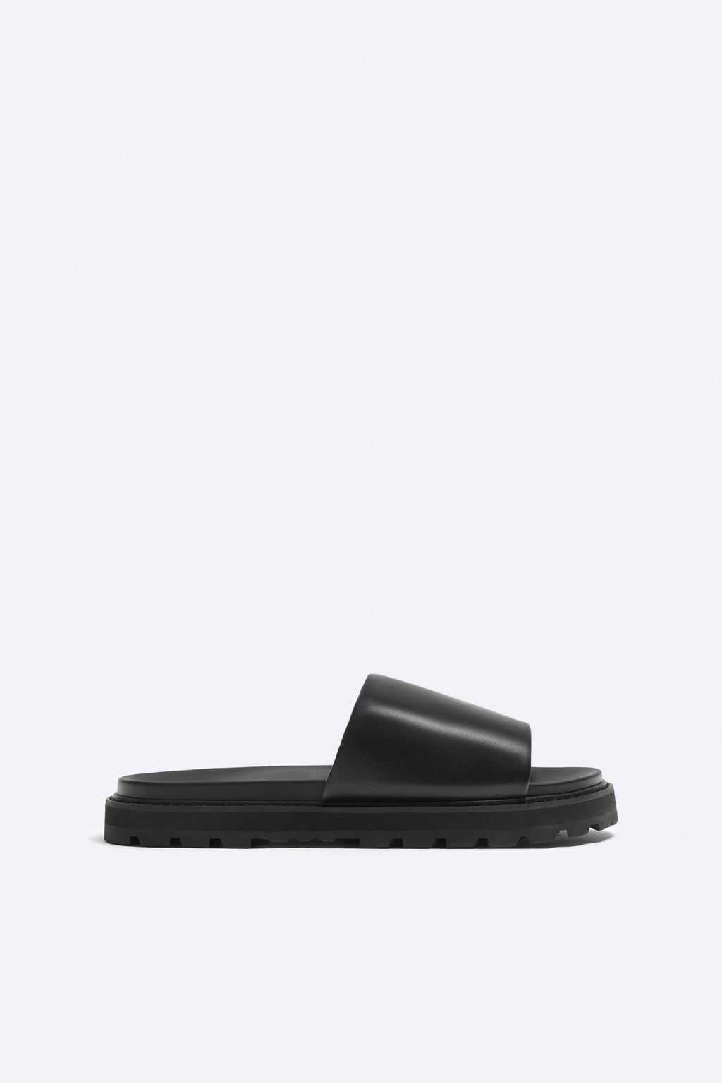 Zara vibram leather sliders