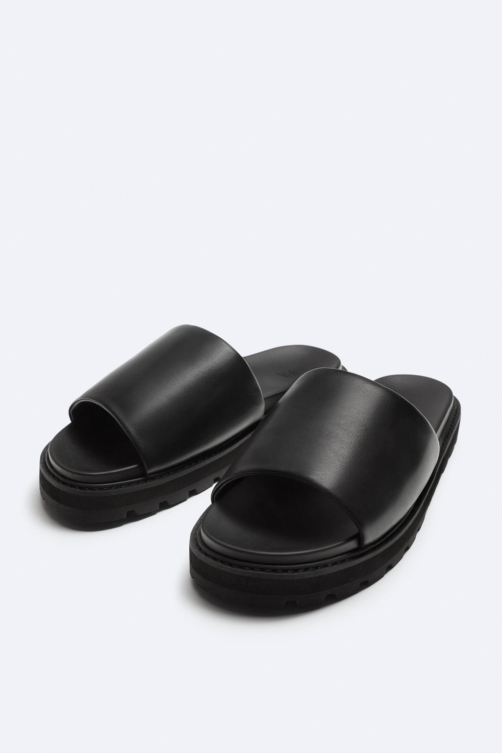 Zara vibram leather sliders