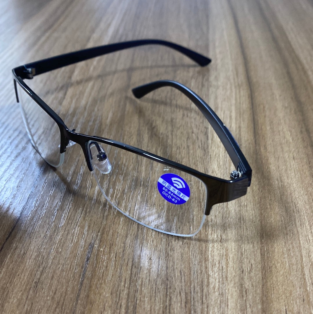 Optical half frame glasses in silver