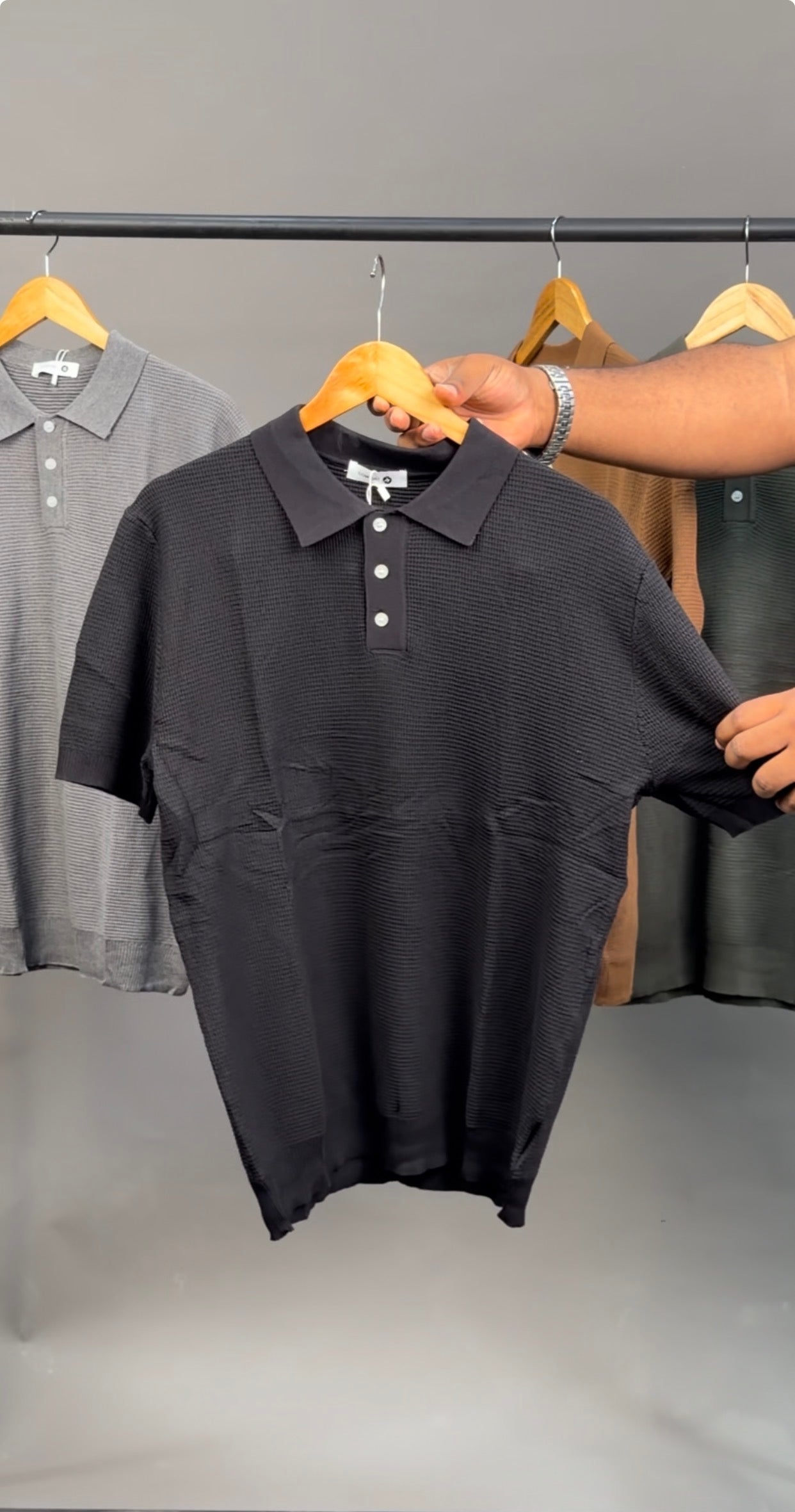 Knitted polo black