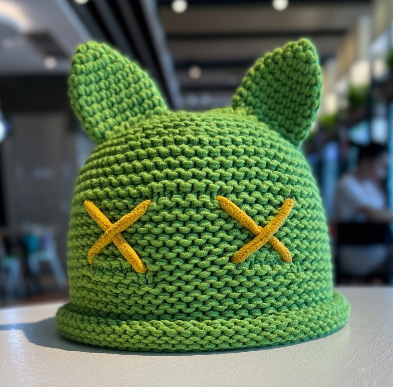 Knitted cat ear beanie