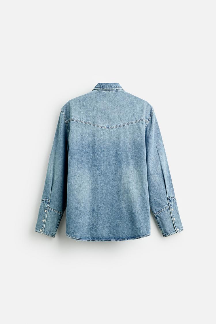 ZARA DENIM SHIRT WITH POCKETS