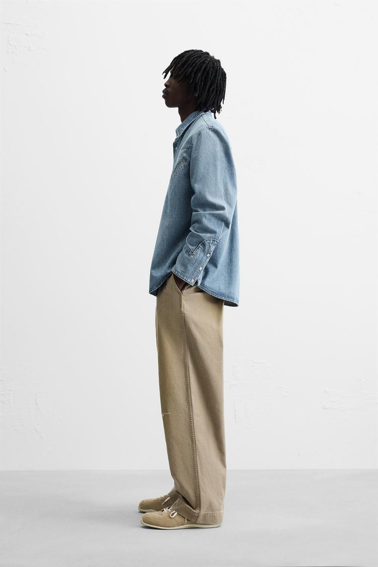 ZARA DENIM SHIRT WITH POCKETS