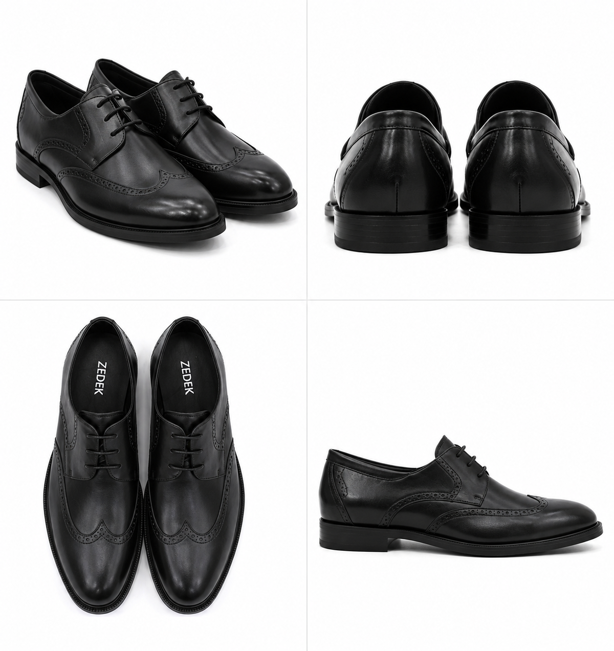 Zedek brogue shoe in black