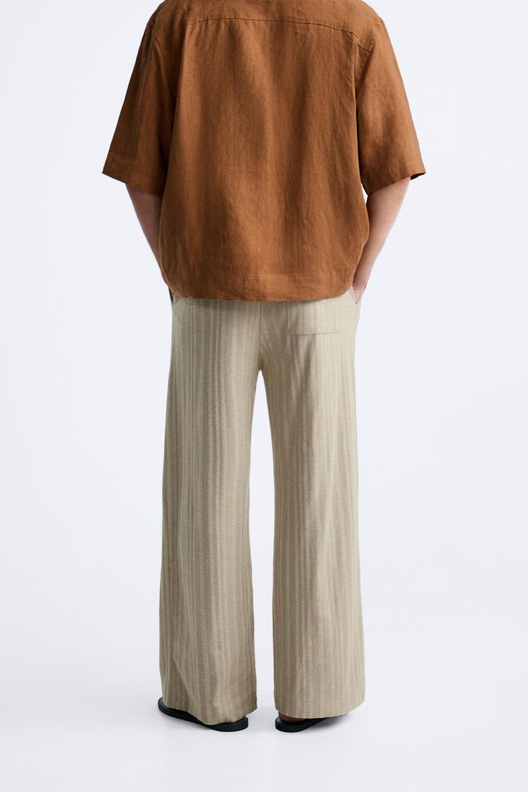 ZARA STRIPED JACQUARD TROUSERS