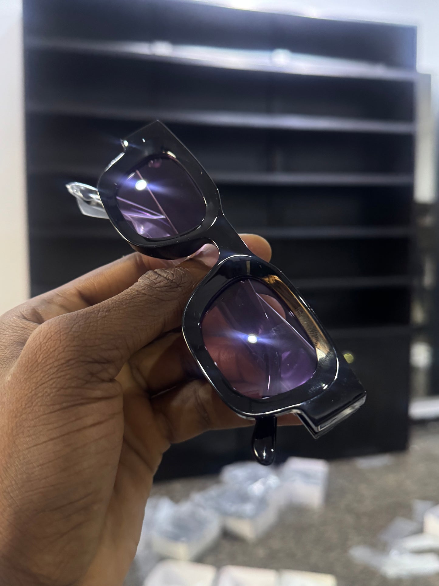 Retro punk glasses in purple