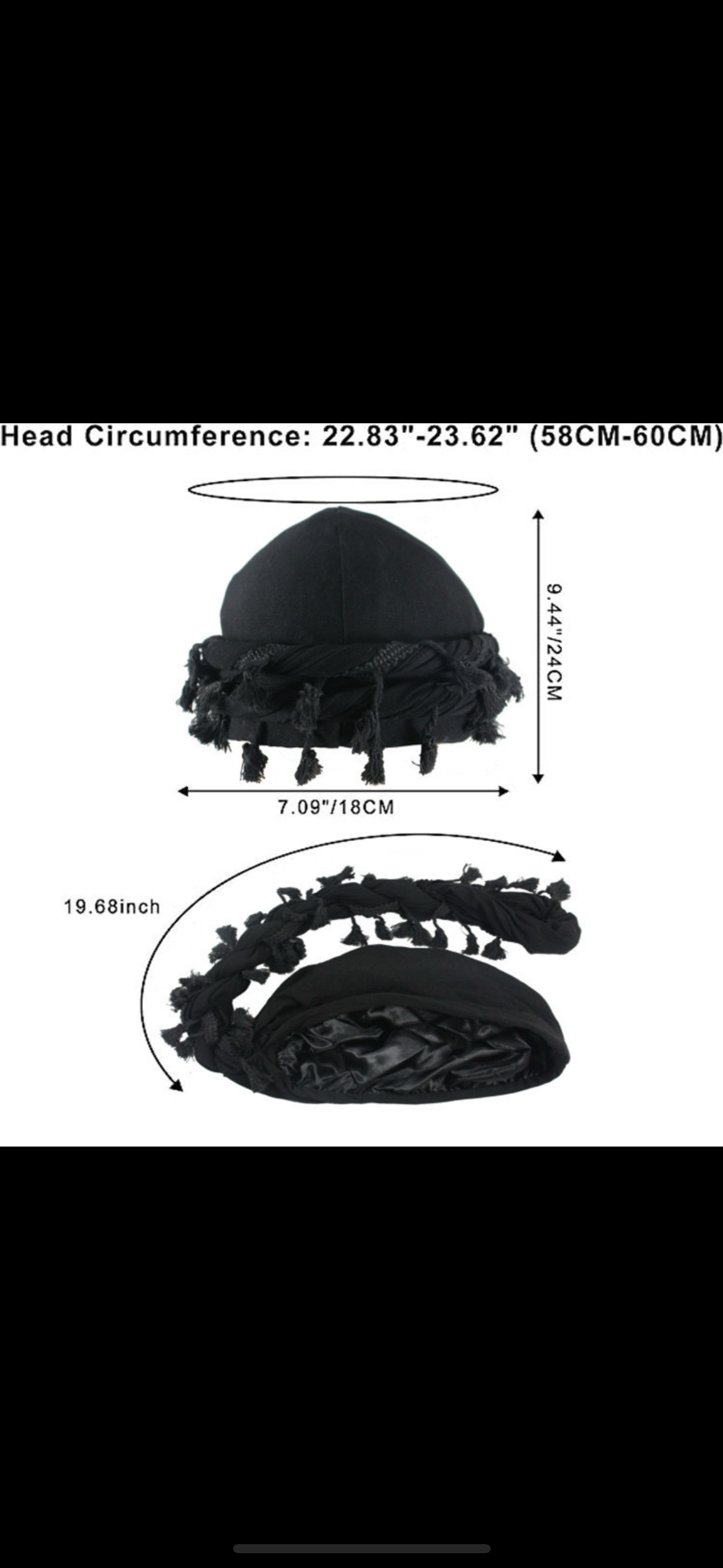 SILK HEAD TURBAN IN BLACK