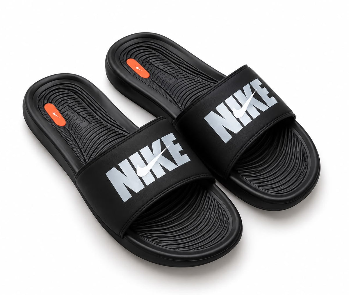 NIKE SLIDES IN BLACK ABD GREY