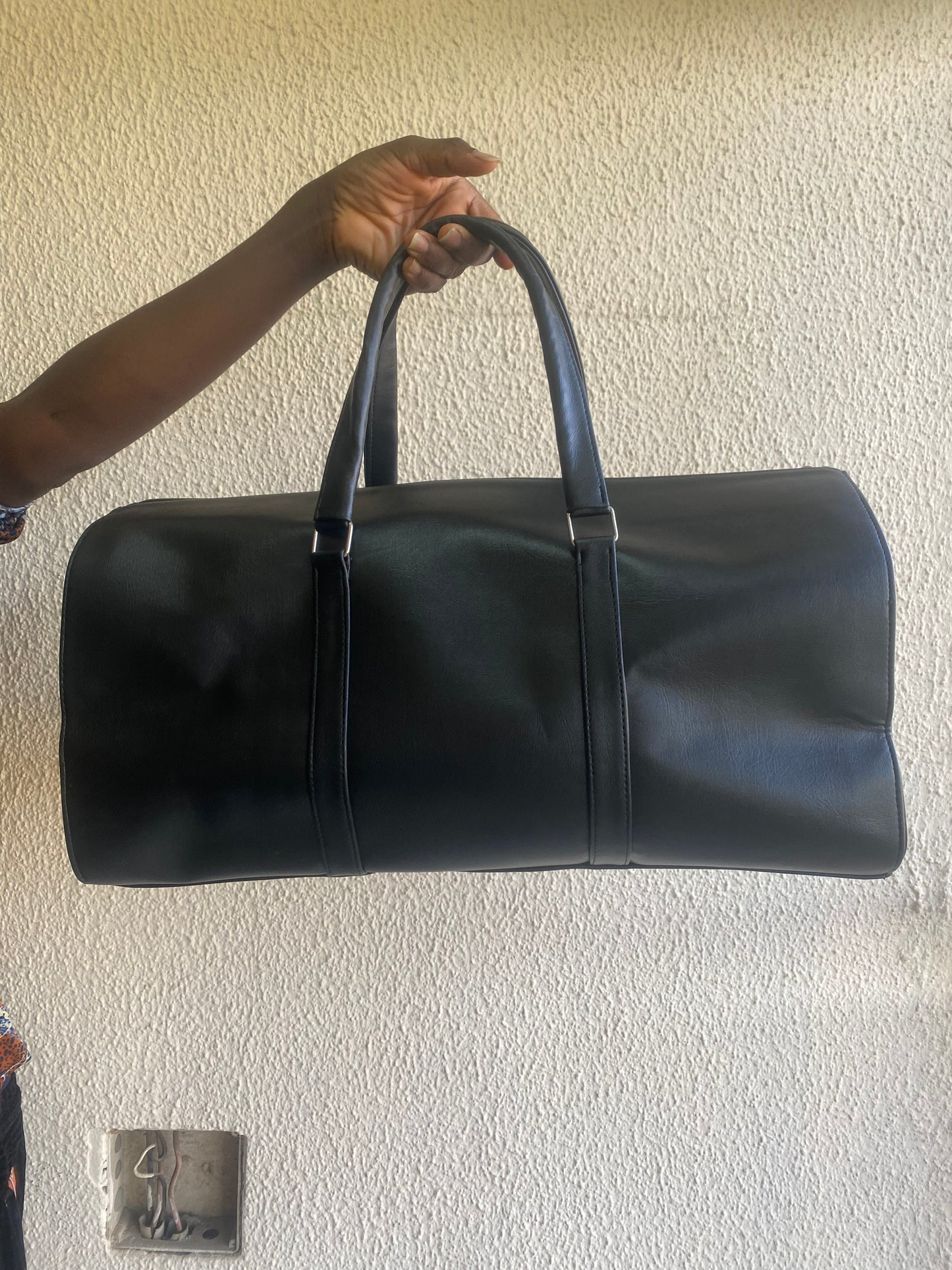 Zedek Leather duffel bag in black