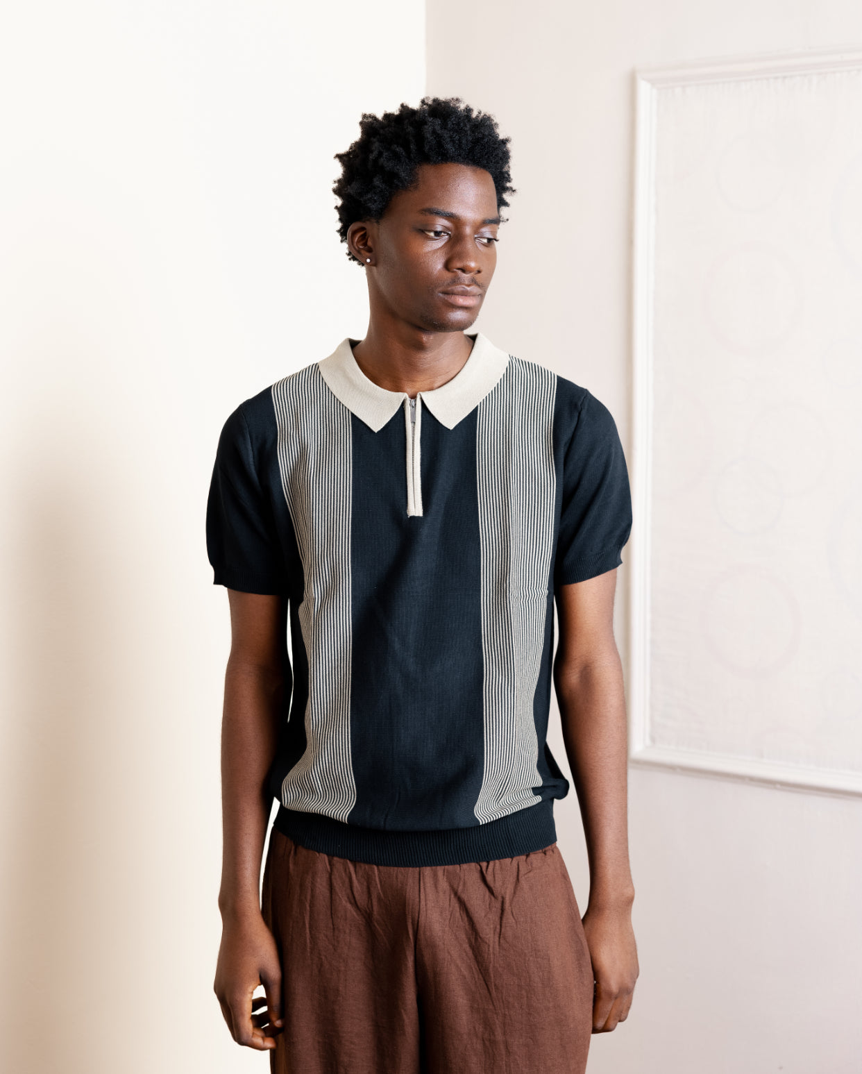 Knitted Polo Black E77053