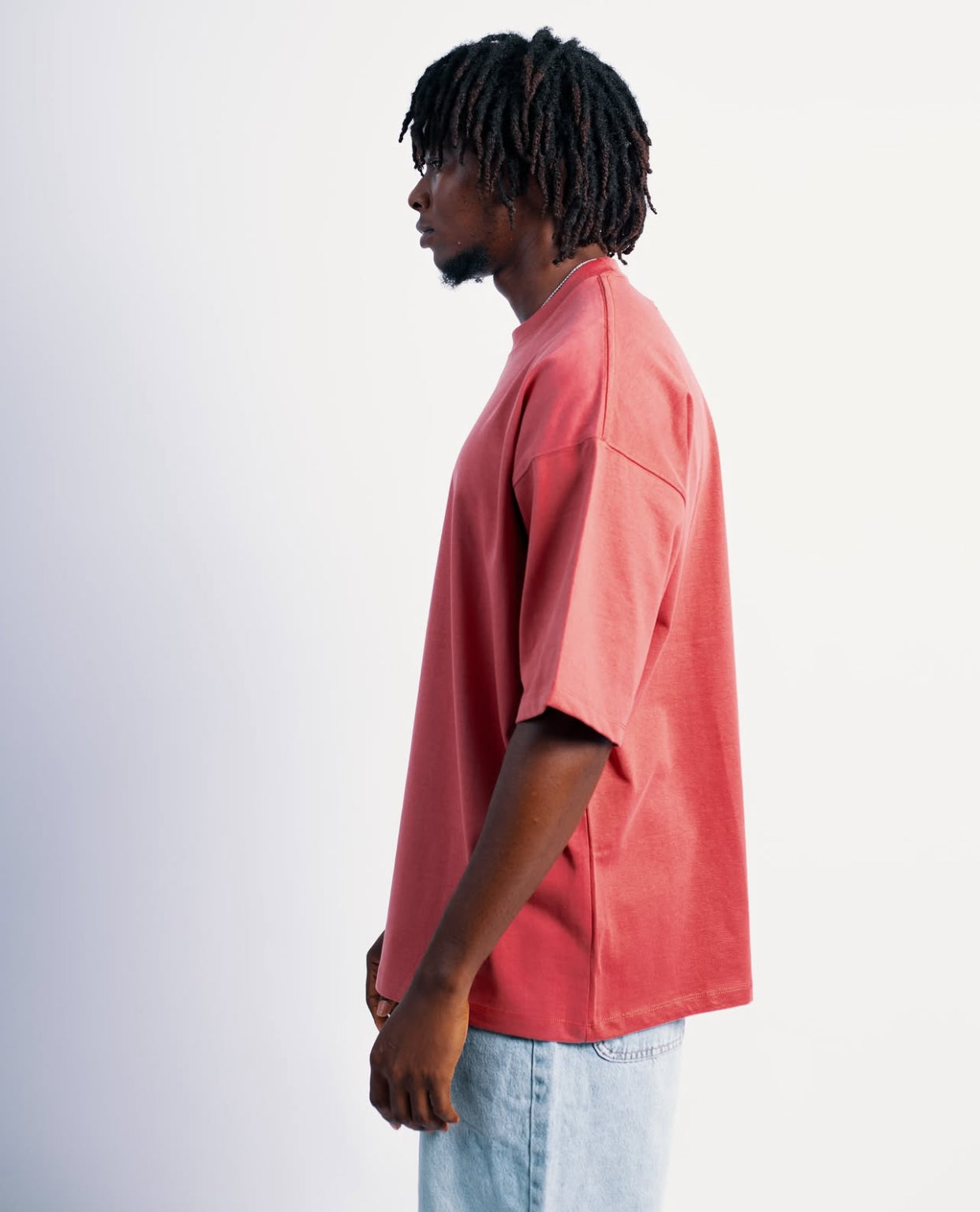 280GSM APPAREL CARE OVERSIZED PLAIN TEE IN MAUVE