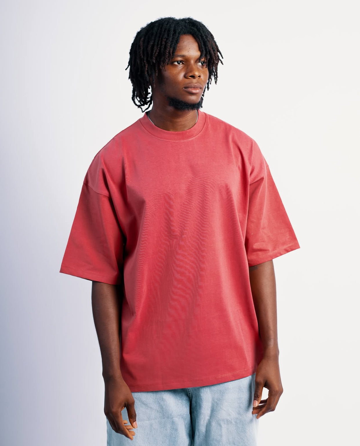 280GSM APPAREL CARE OVERSIZED PLAIN TEE IN MAUVE