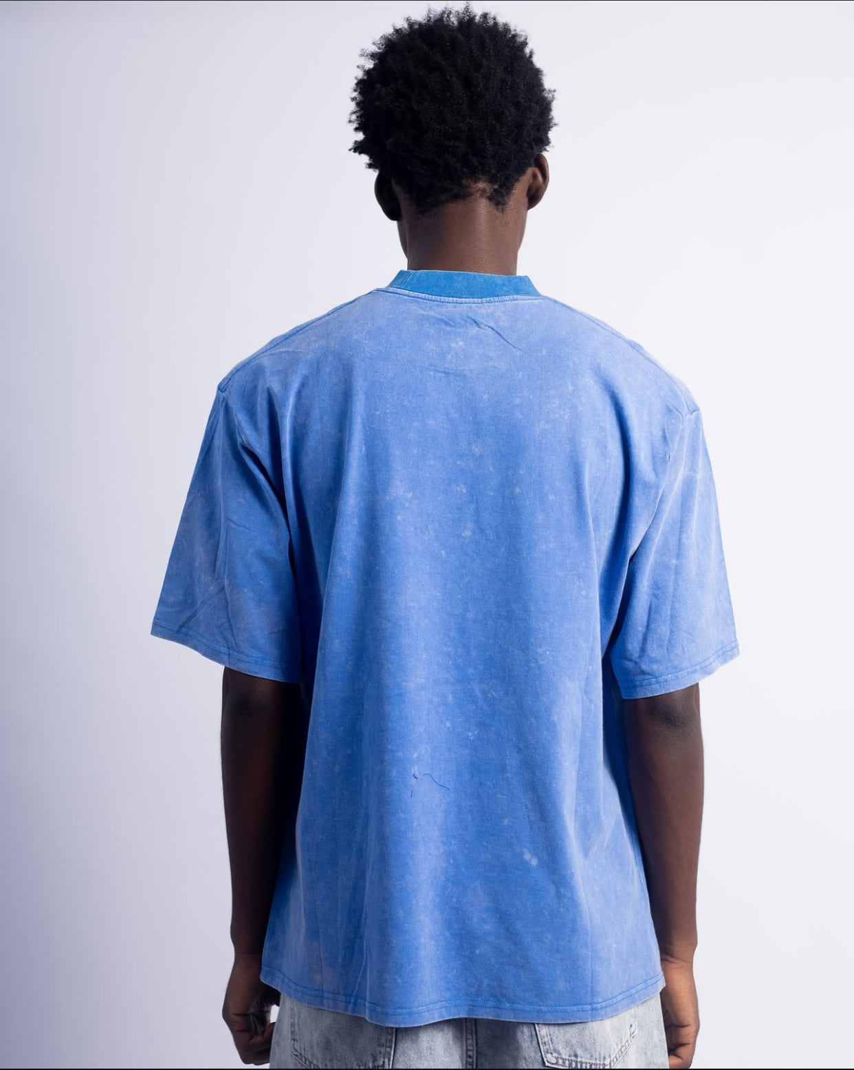 Plain acid Wash tee in Blue