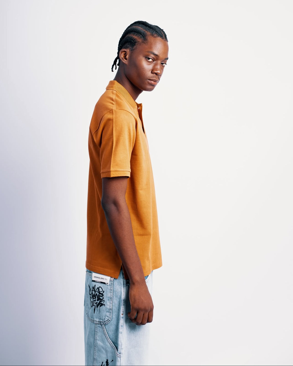 Plain polo in orange