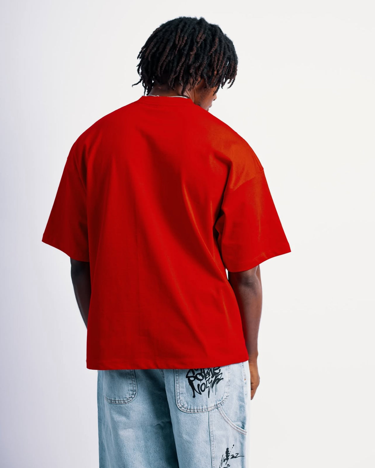 280GSM APPAREL CARE OVERSIZED PLAIN TEE IN RED