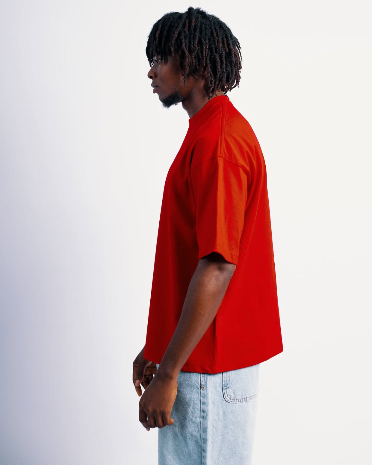 280GSM APPAREL CARE OVERSIZED PLAIN TEE IN RED
