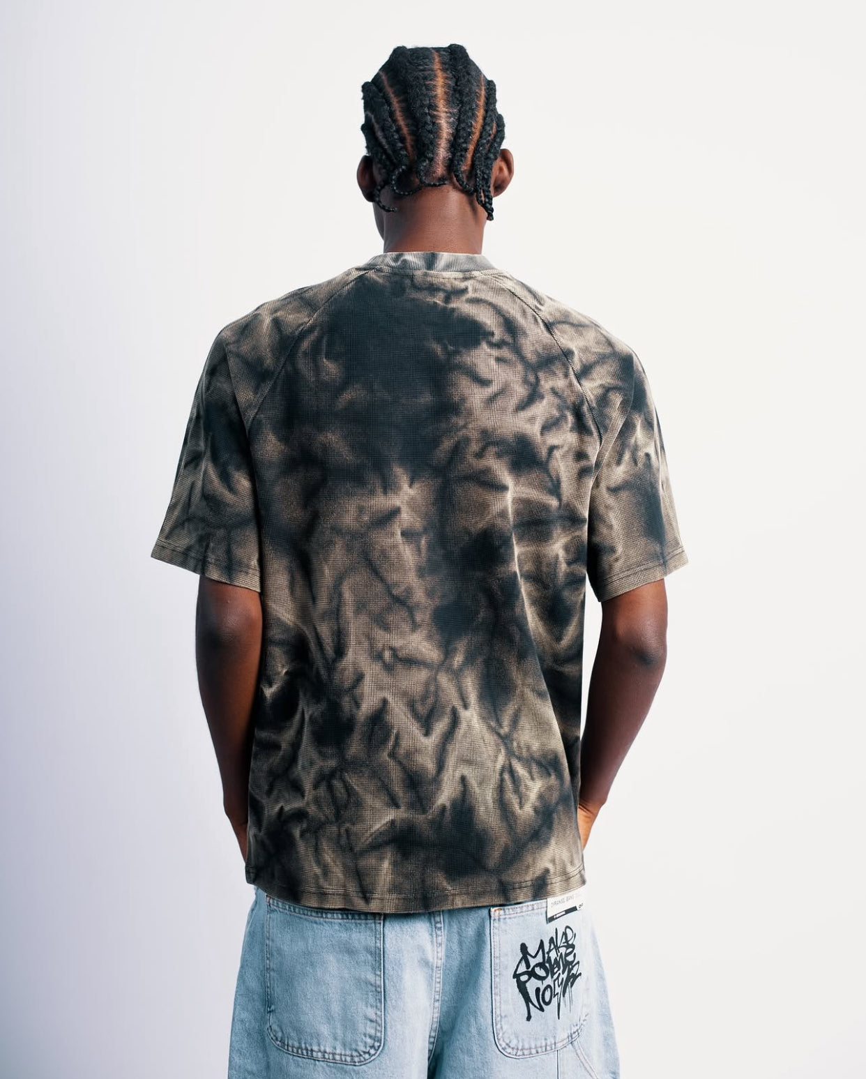 Oversized Heavyweight Vintage Waffle Weave T-Shirt High Street Washed Tee