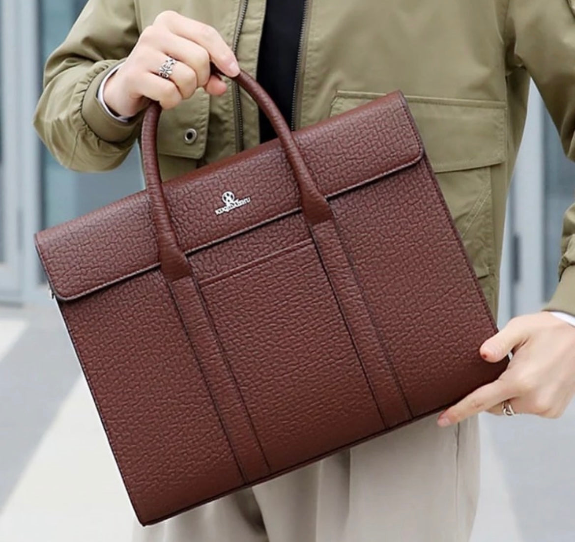 Elite port briefcase bag in brown