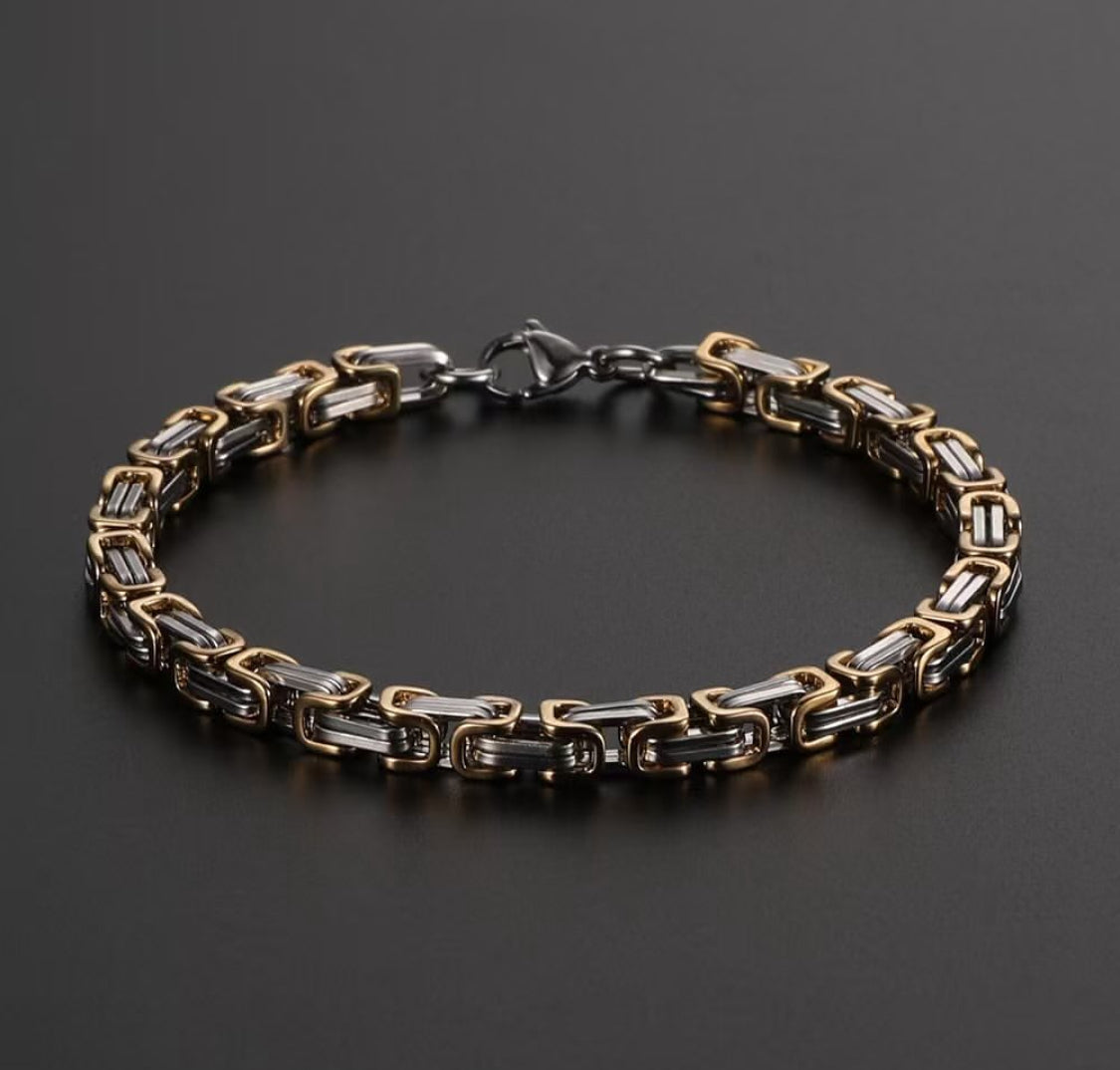 Gold and silver bracelets