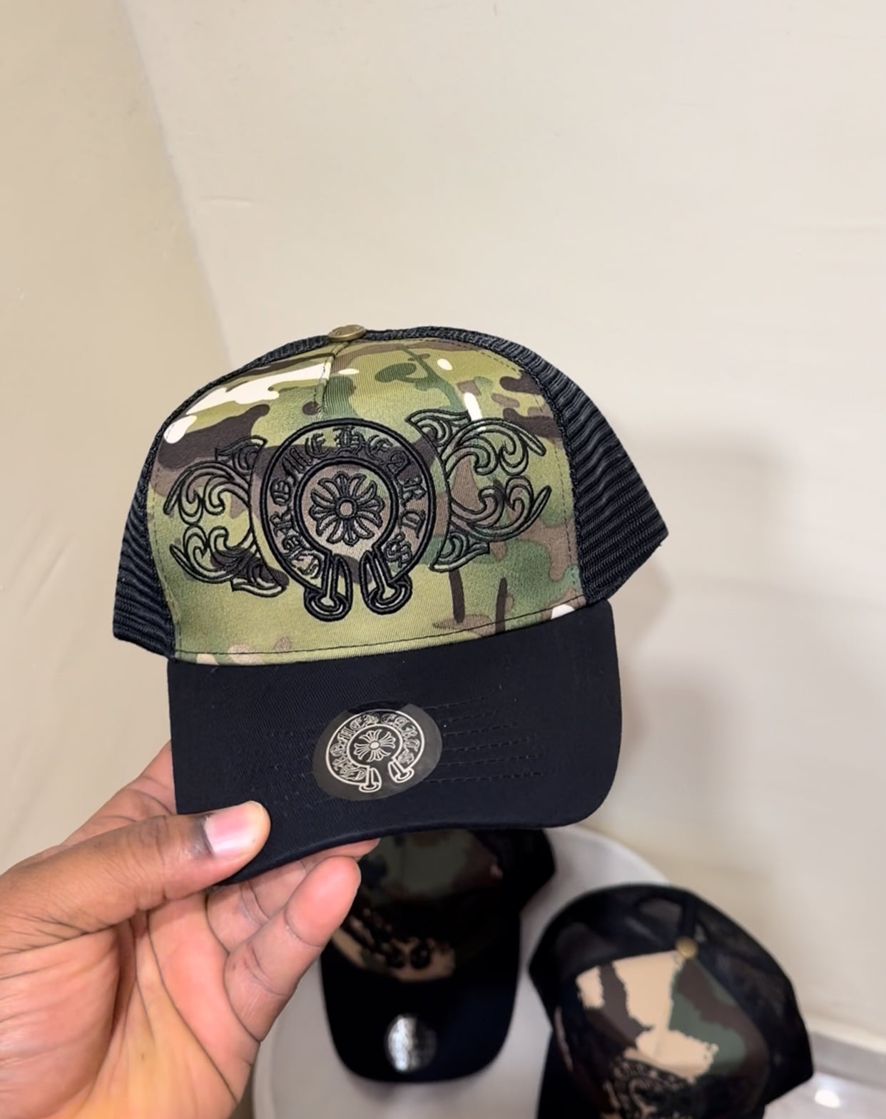 Chrome of Heart Camo Hat