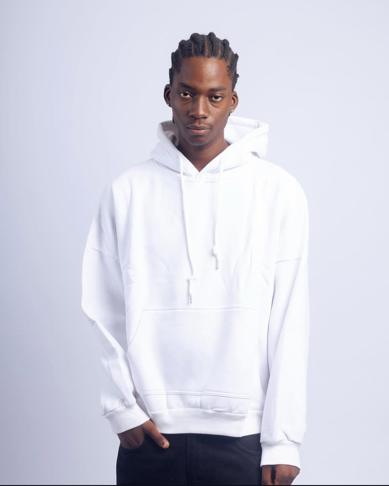 Heavy weight plain hoodies in white