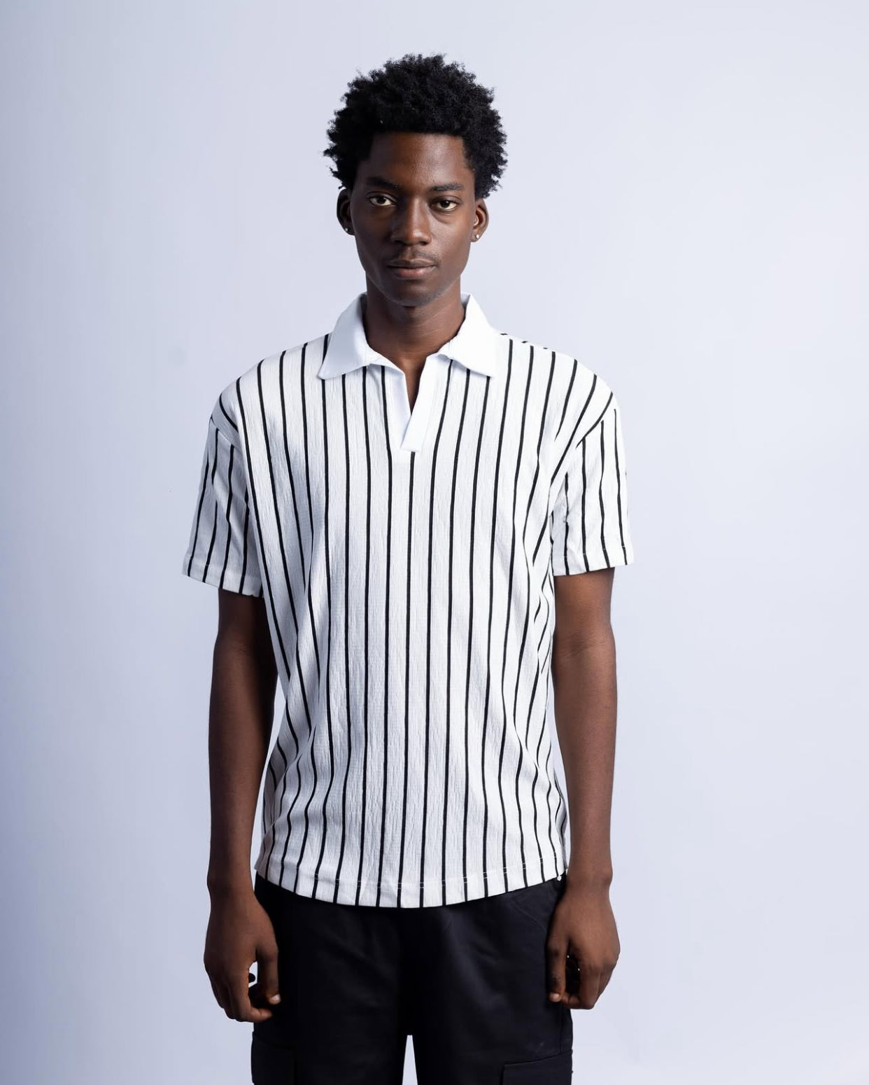 Twenty shirt striped in white & black colour