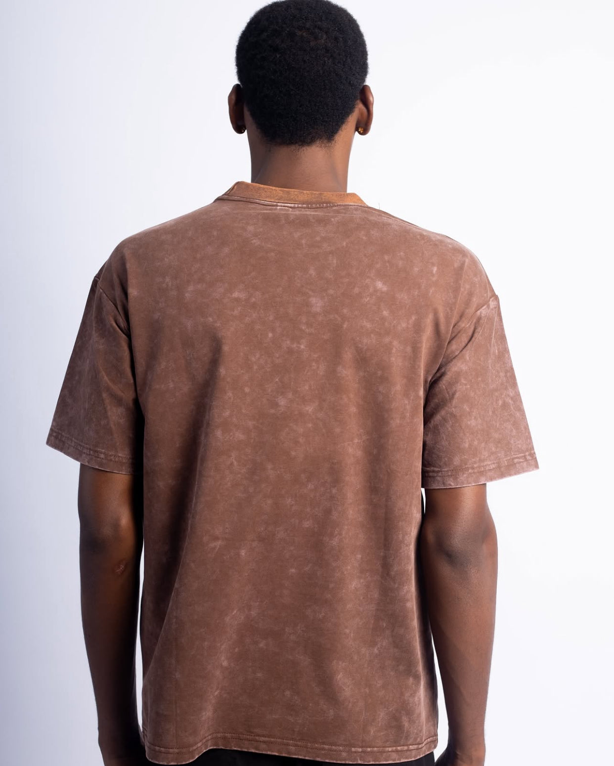 Plain acid Wash tee in brown