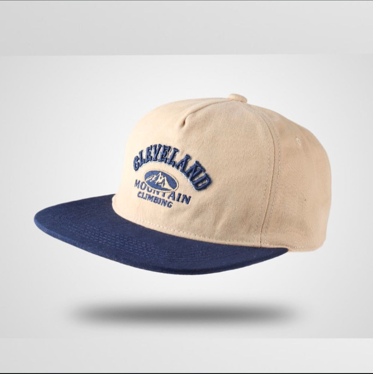 CLEVELAND MC HAT IN CREAM & BLUE