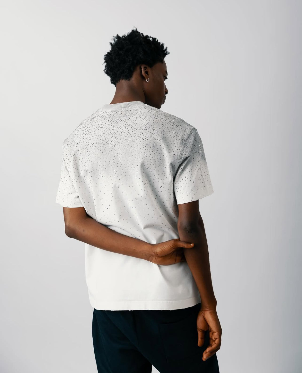 Rhinestone Plain shirt