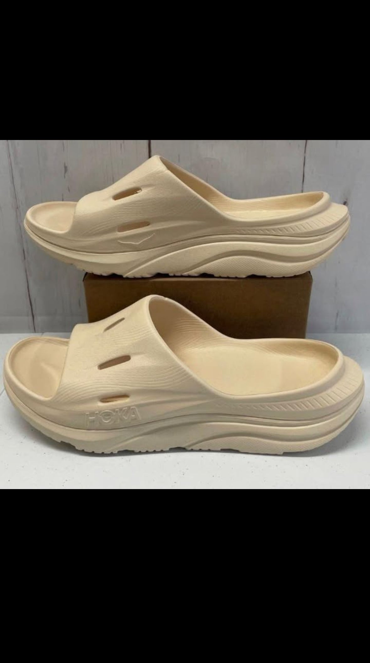 Hoka Slides In Carton Brown