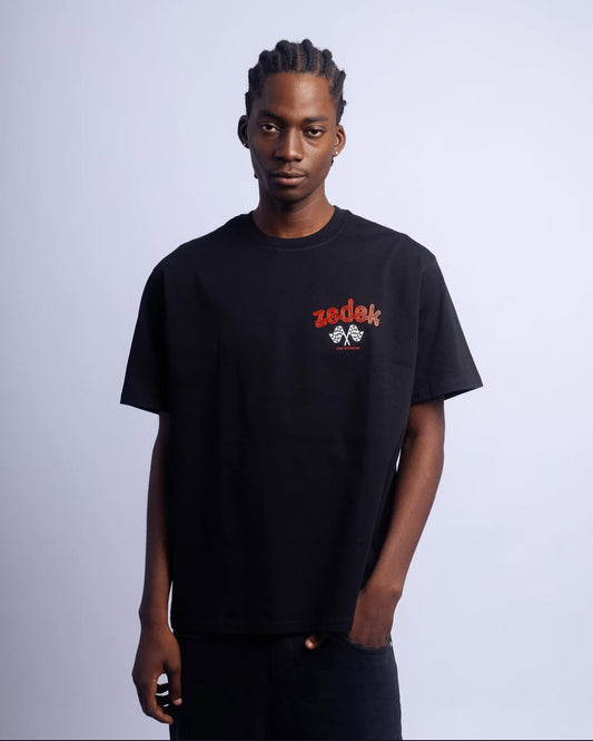 Zedek studio racing tee in black
