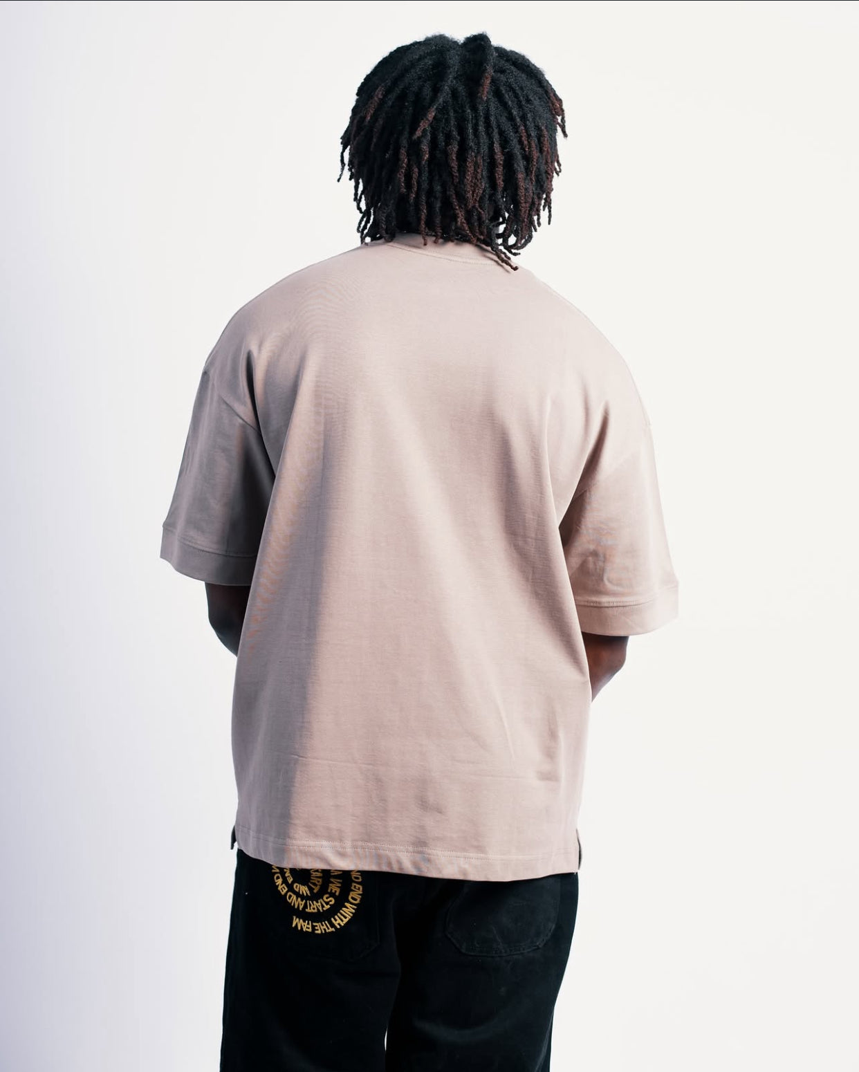 280gsm ripped oversized plain tee in light brown