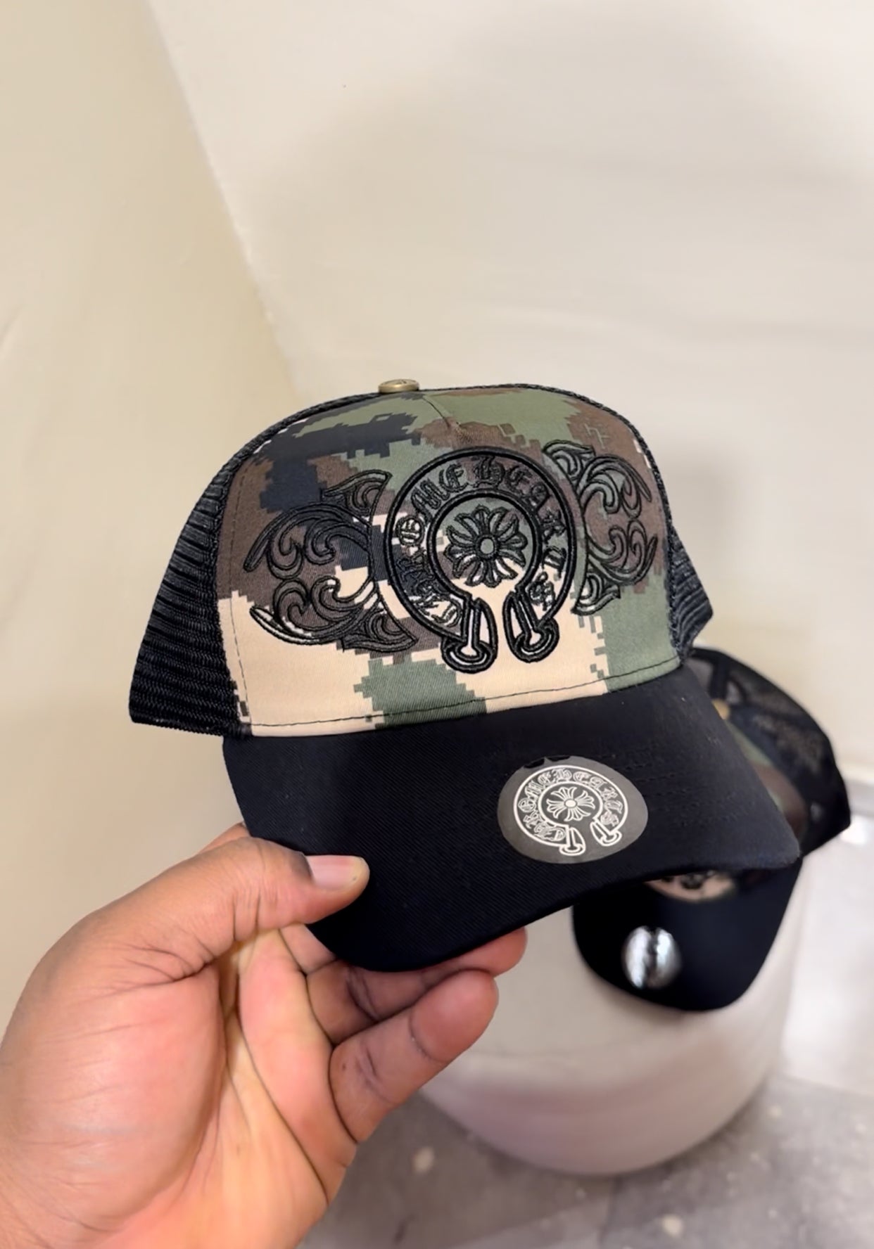 Chrome of Heart Camo Hat