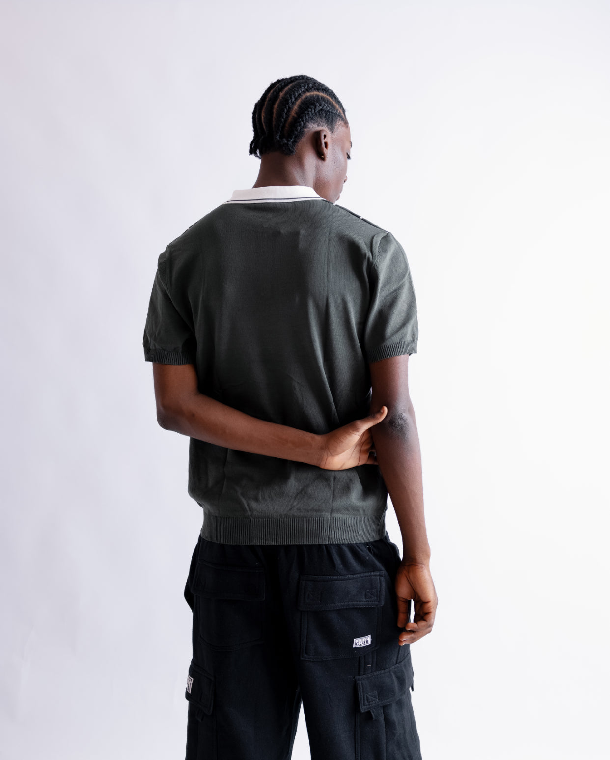 Knitted polo Green Stripe