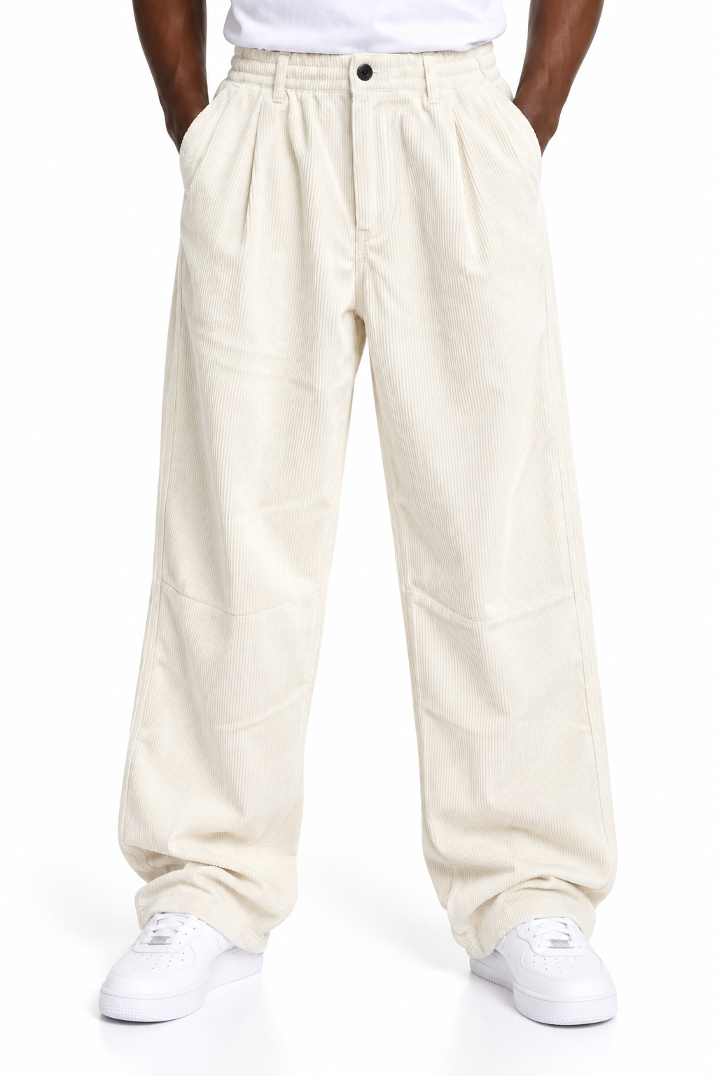 Giesto corduroy pants in white
