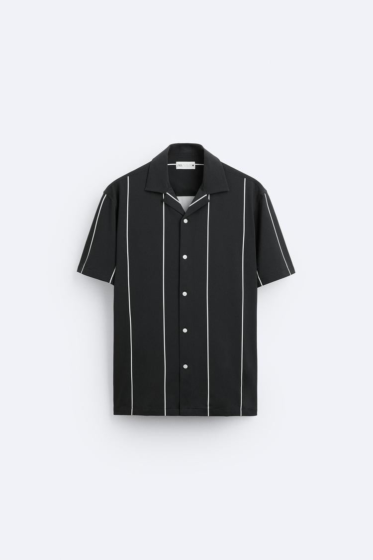 ZARA STRIPED STRETCHY SHIRT