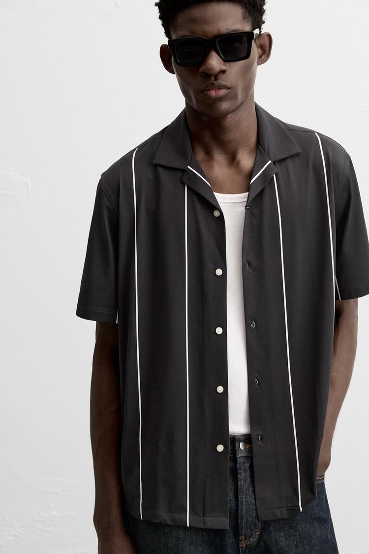 ZARA STRIPED STRETCHY SHIRT