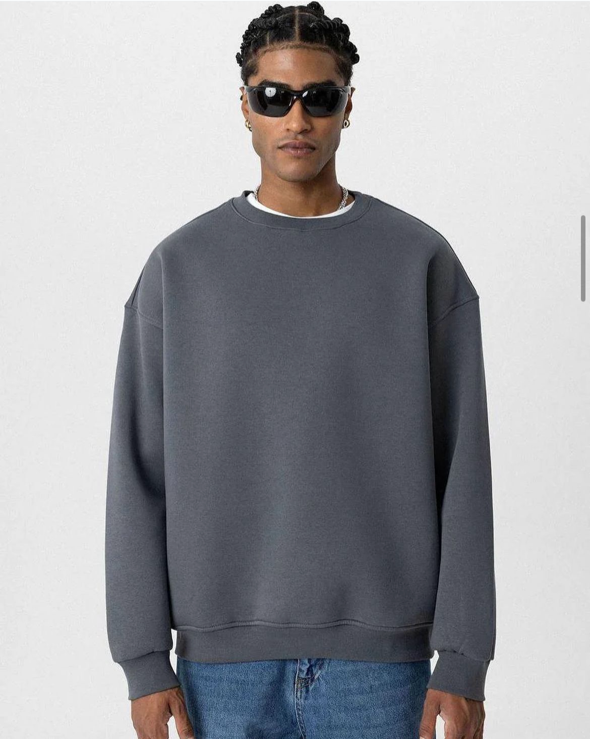 Vamos Premium Oversized Sweatshirt in grey