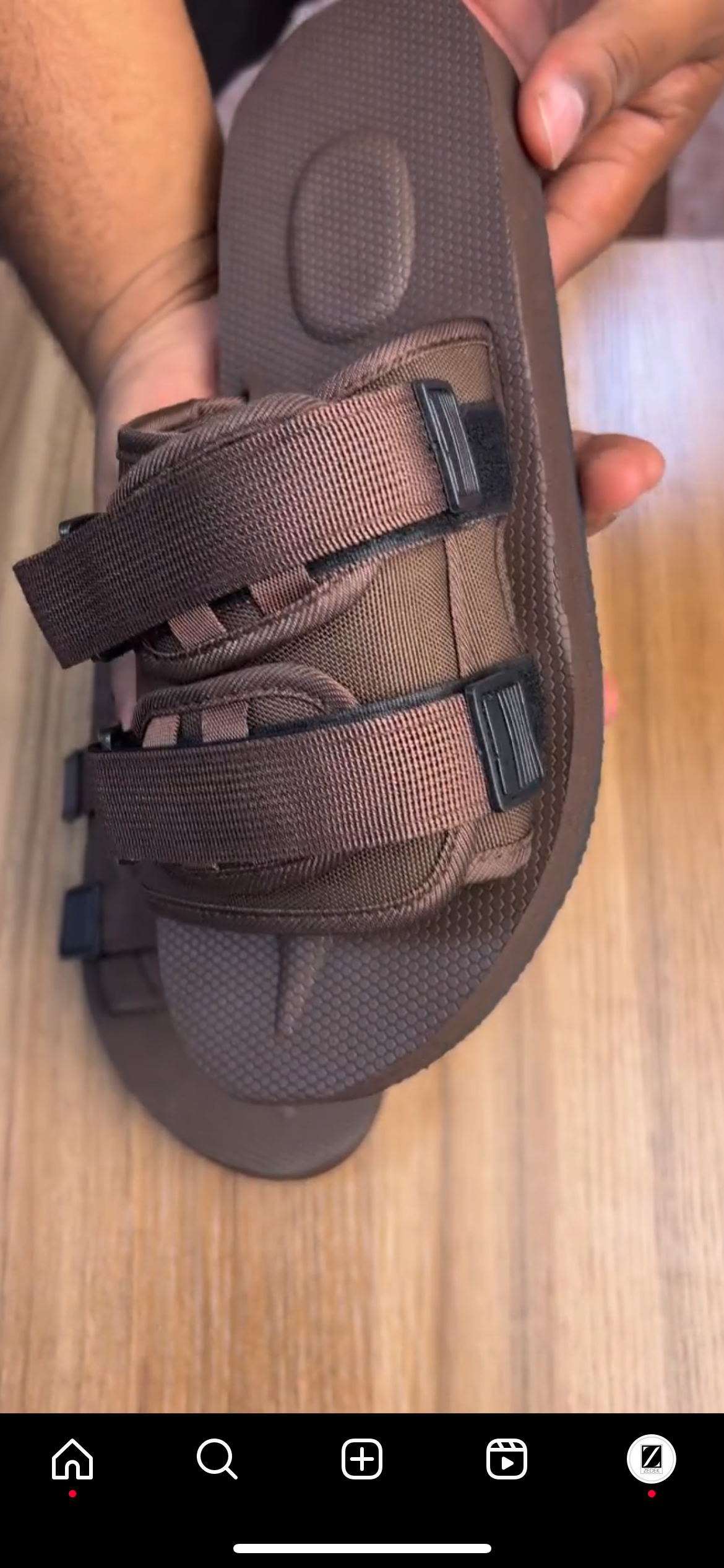 Zedek premium tech slides in coffe brown