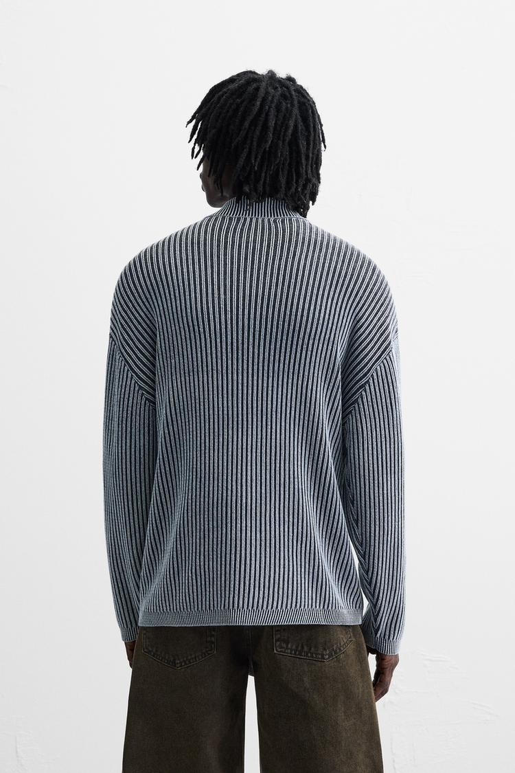 ZARA WASHED KNIT POLO SHIRT