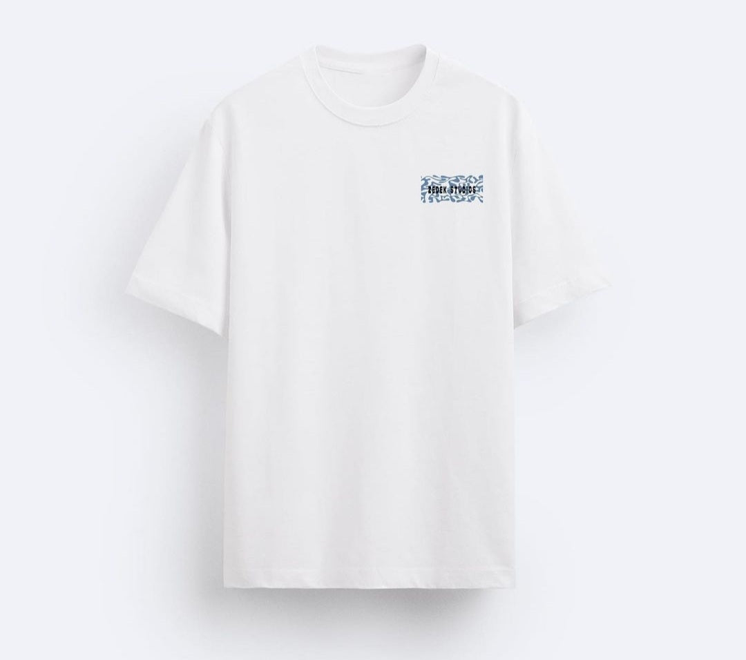 Zedek studio abstract is a feeling Tee in white