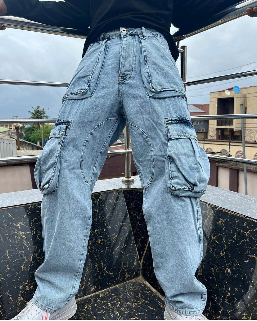 GRJ MAN denim cargo