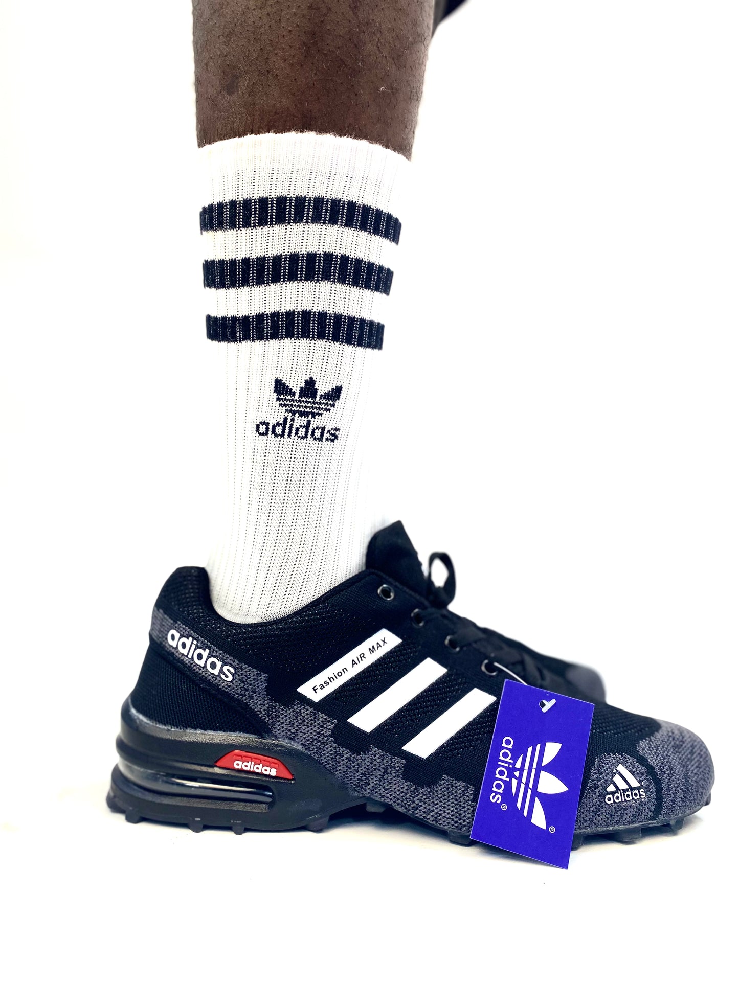 Adidas black with white torch