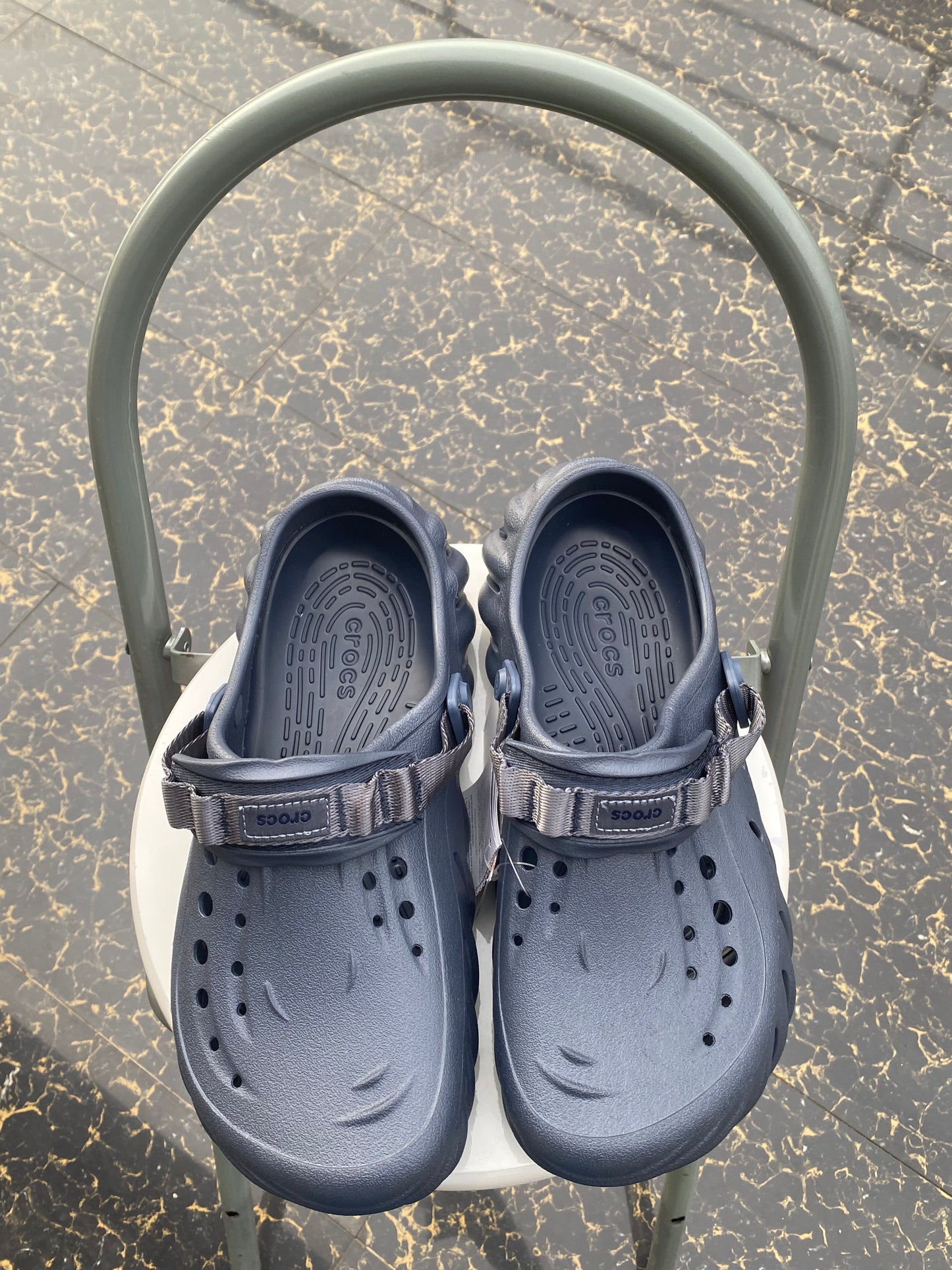 Storm blue echo crocs