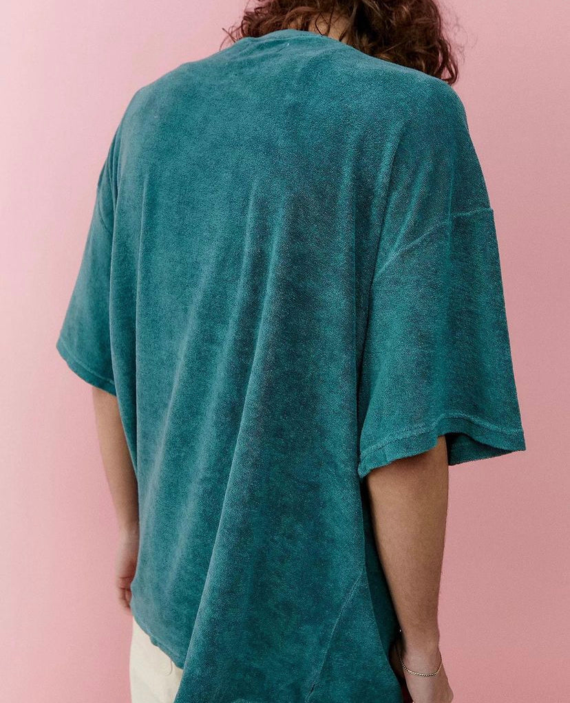 Urban Outfitters Nomad teal Recycled Towelling T-shirt